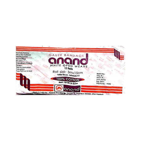 Netmeds | Anand Roller Gauze Bandage (15 cm x 3 m) 12's
