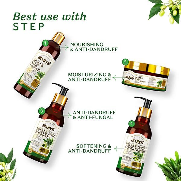 Atulya Neem & Sage Hair Mask 200 gm - Hair Masks & Packs