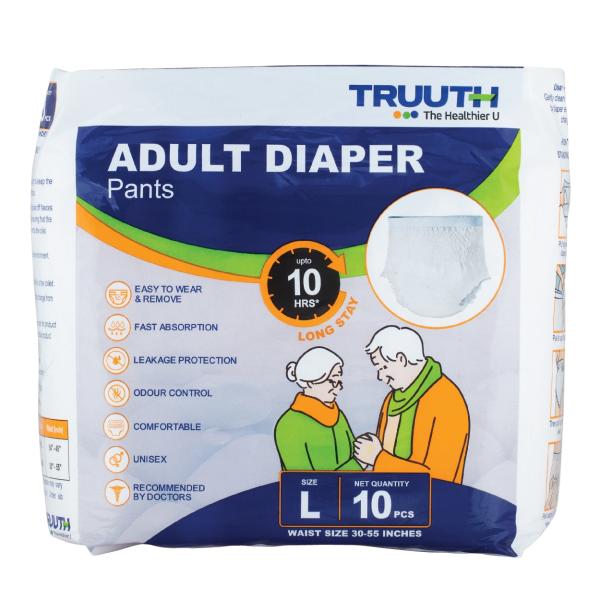 Netmeds | Truuth Adult Pull Up Diaper Pants (L) 10's