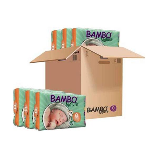 Bambo Nature Tape Diapers with Wetness Indicator - Premature (0) 144's - Diapers & Wipes
