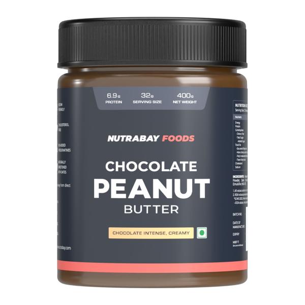 Netmeds | Nutrabay Foods Original Peanut Butter - Chocolate Intense, Creamy 400 gm