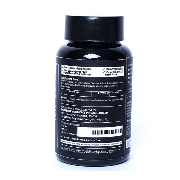 iAYUR Shilajit 500 mg Veg Capsule 60's - Herbal Dietary Supplement