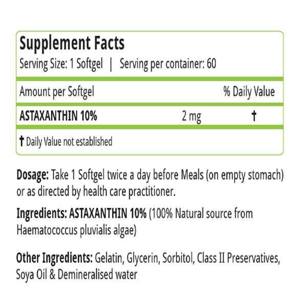 Natures Velvet Astaxanthin 2 mg Softgel 60's - Speciality Medicines