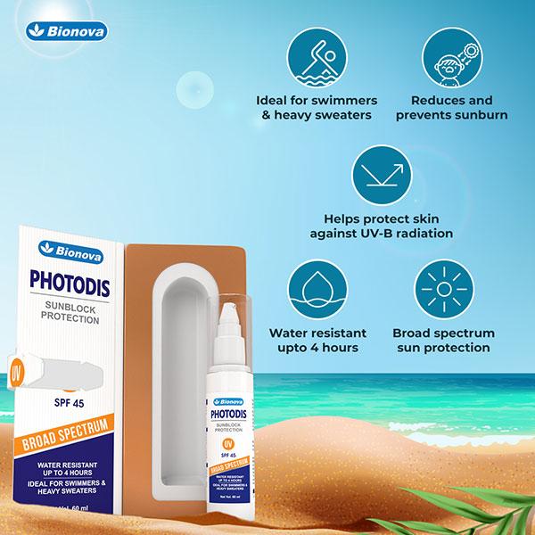 Bionova Photodis SPF 45 Sunblock Protection Lotion 60 ml - Face Sunscreen