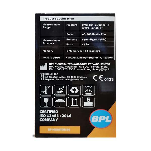 BPL Fully Automatic Blood Pressure Monitor (B9) - Blood Pressure Monitors