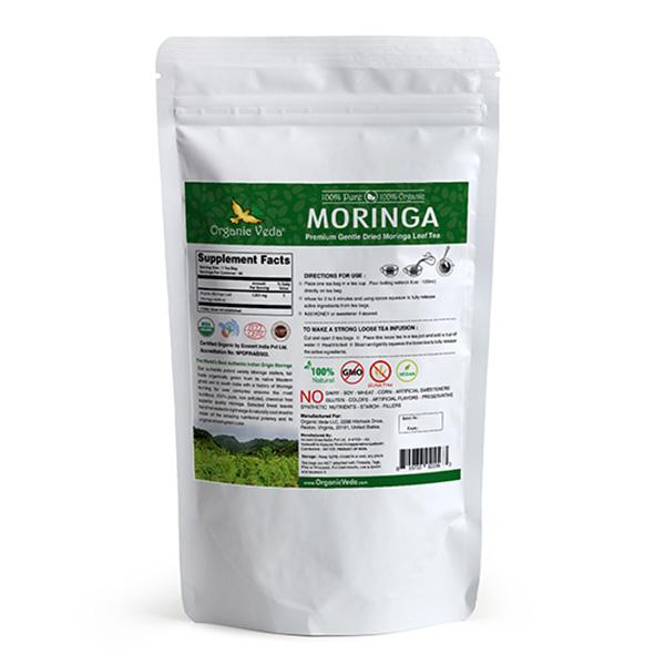 Organic Veda Premium Moringa Leaf Tea Bags 60's - Teas