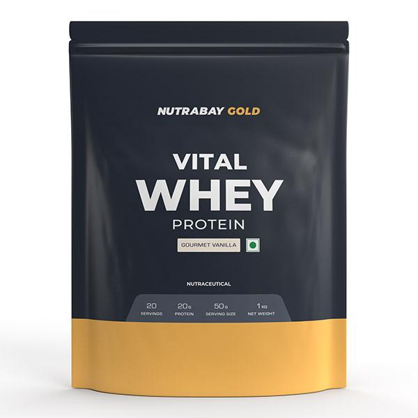 Netmeds | Nutrabay Gold Vital Whey Protein Powder - Gourmet Vanilla 1 kg