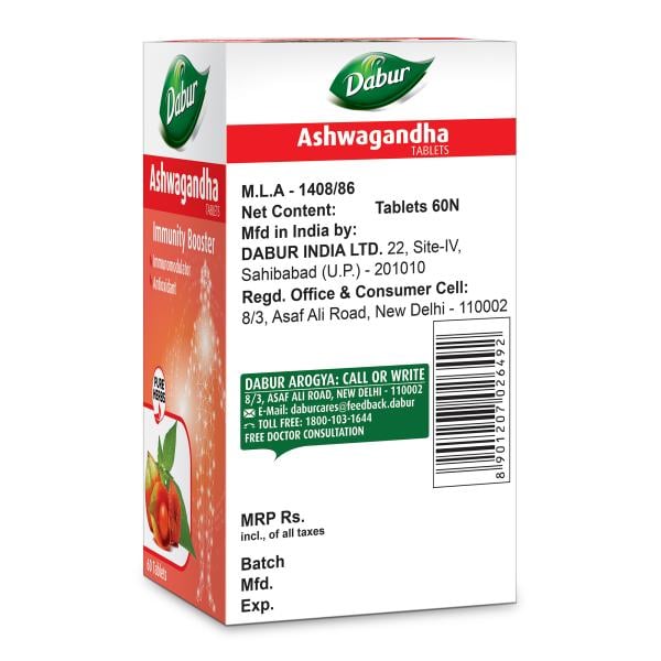 Dabur Ashwagandha Tablets 60's (Free 20's Tablets) - Ashwagandha