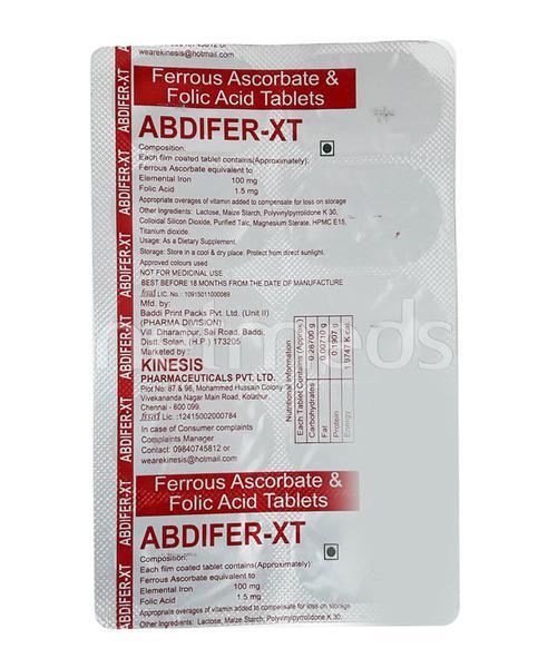 Abdifer XT Tablet 10'S - Iron Supplement/Anaemia-Vma