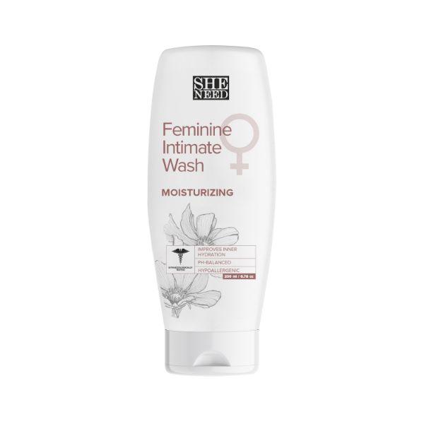 Netmeds | SheNeed Moisturizing Feminine Intimate Wash 100% Natural with Aloe Vera, Lotus Sea Oil and Sea Buckthorn Oil 200 ml