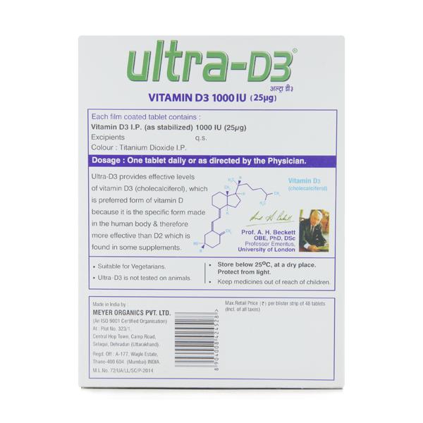 Ultra D3 1000IU Tablet 48'S - Supplements-Vit