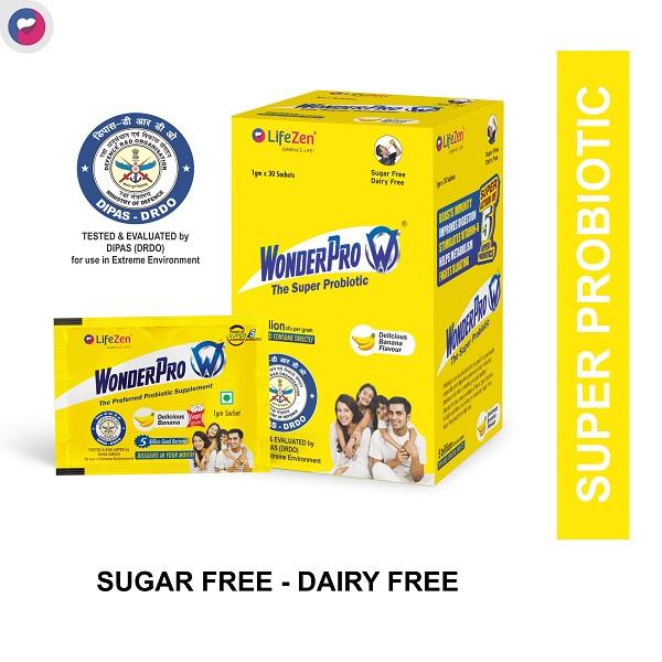 Netmeds | LifeZen Wonder Pro Probiotic Powder - Banana (Pack of 30 x 1 gm)