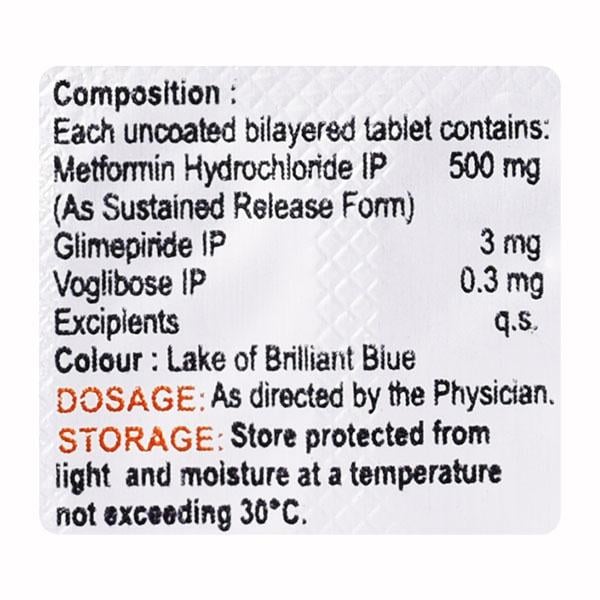 VOGLOW 0.3 GM 3 Tablet 15's - Diabetes-Ant