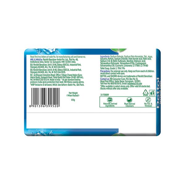 Dermicool Prickly Heat Powder - Menthol Regular 150 gm + Free Dettol Soap - Intense Cool 125 gm - Talcum Powders