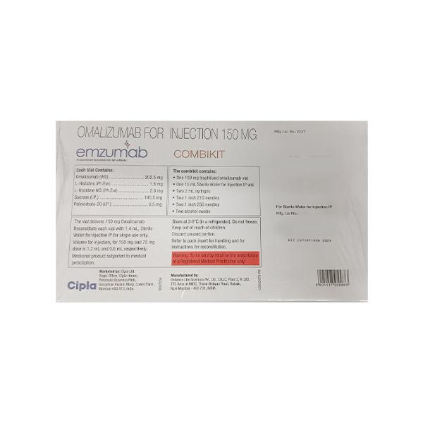 EMZUMAB 150 Combikit Injection 1's - Asthma/COPD-Ast