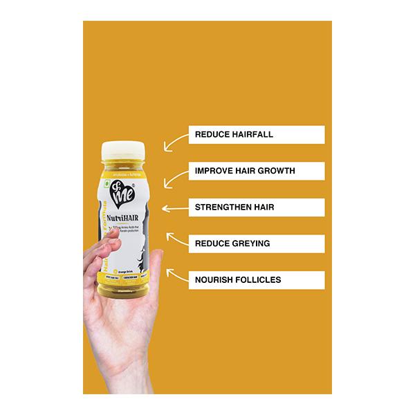 &Me Ayurveda & Nutrition NutriHair Drink - Orange (Pack of 30 x 200 ml) - Ayurvedic Juices