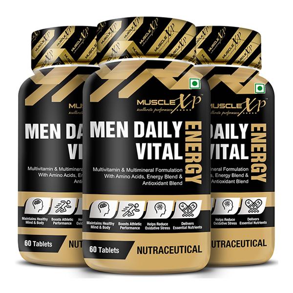 Netmeds | MuscleXP Men Daily Vital Sports Tablet (Pack of 3 x 60's)