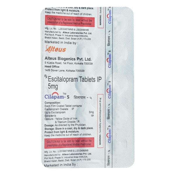 CILAPAM 5 Tablet 15's - Depression-Ant