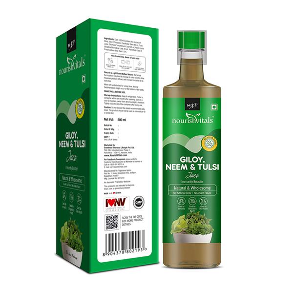 NourishVitals Giloy, Neem & Tulsi Juice 500 ml - Ayurvedic Juices
