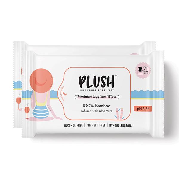Plush 100% Bamboo Feminine Hygiene Wipes 20's - Intimate Care