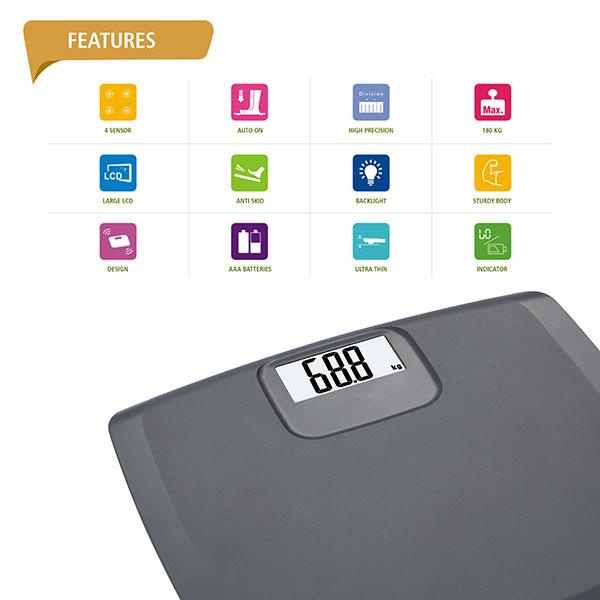 Newnik Personal Digital Weighing Scale - Black (N) - Weighing Scale