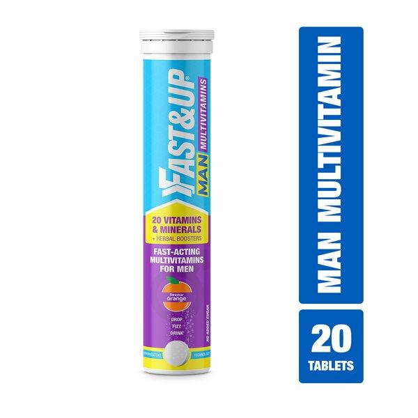 Fast&Up Man Multivitamin Effervescent Tablet - Orange Flavour 20's - Multi-Vitamins