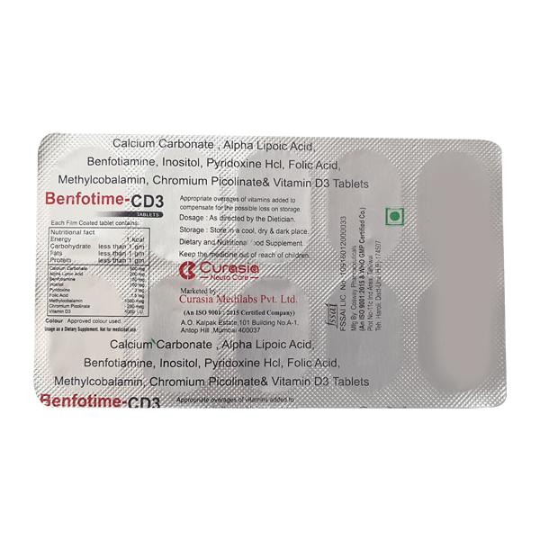 BENFOTIME CD3 Tablet 10's - Supplements-Vam