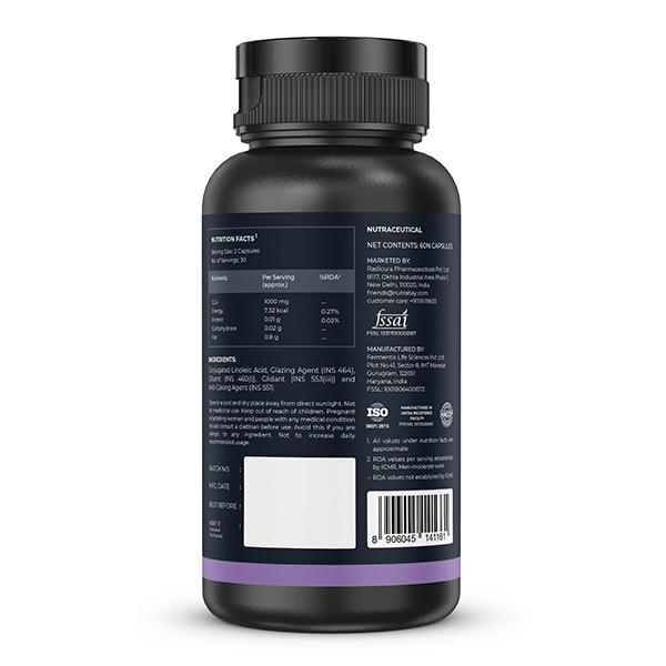 Nutrabay Pro CLA 1000mg Capsule 60's - Bcaa Supplements