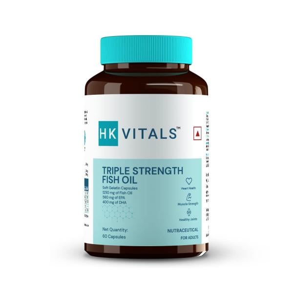 HealthKart HK Vitals Triple Strength Fish Oil Capsule 60's - Omega Fish Oil Fatty Acids