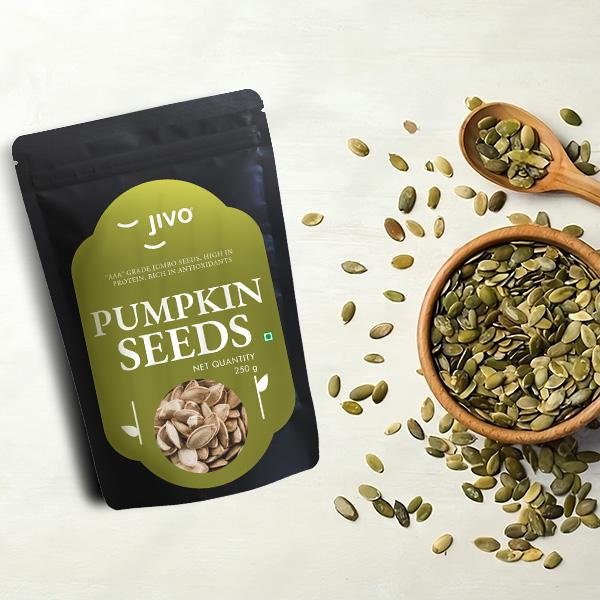 Jivo Pumpkin Seeds (Deshelled Raw) 250 gm - Nutritional Bars