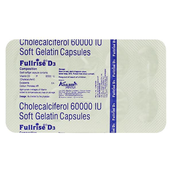 FULLRISE D3 60000iu Capsule 8's - Supplements-Vam