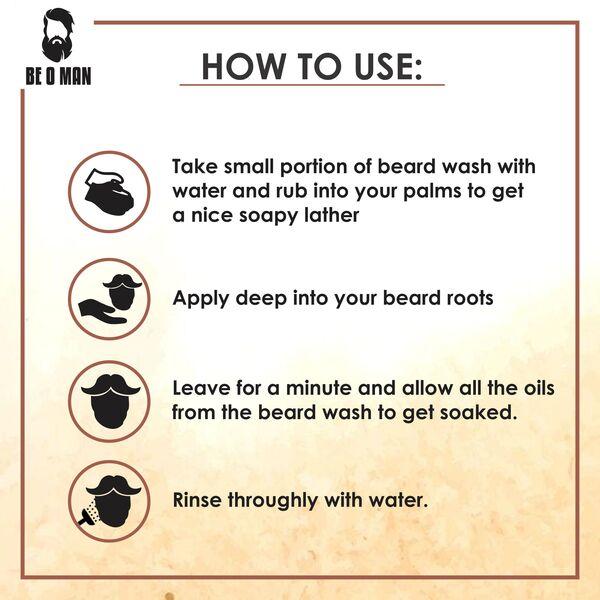 Beoman Amber Combo (Beard Wash 100 ml + Beard Oil 30 ml) - Beard Wash