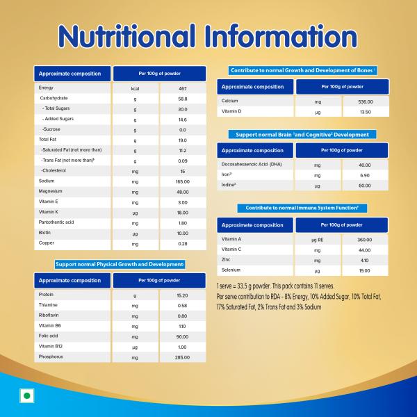 Nestle Nangrow (2-5 Years) Powder 400 gm - Creamy Vanilla Flavour (Refill Pack) - Baby And Infant Supplements