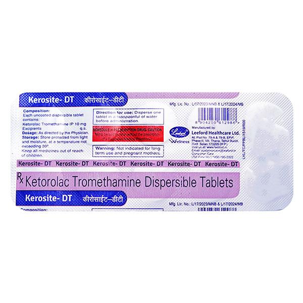 KEROSITE DT Tablet 10's - Pain relief-Nsa