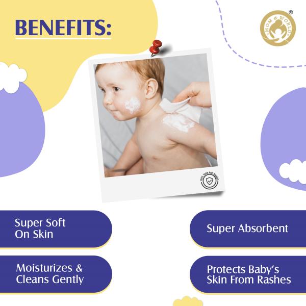 Mom & World Baby Wipes - Aloe vera Calendula & Cucumber 72's - Diapers & Wipes