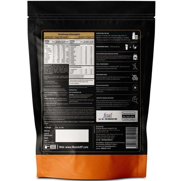 MuscleXP Beginner's Whey Protein Powder - Chocolate Fudge 1 kg - Whey Proteins