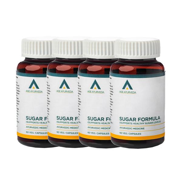 Netmeds | Age Ayurveda Sugar Formula Veg. Capsule (Pack of 4 x 60's)