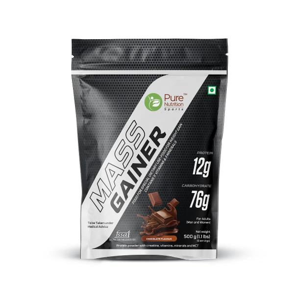 Netmeds | Pure Nutrition Mass Gainer Protein Powder - Chocolate Flavour 500 gm