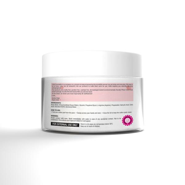CGG Cosmetics Rose Water Daily Cleansing Pads- For Normal To Oily Skin 50's - Face Wash & Cleansers