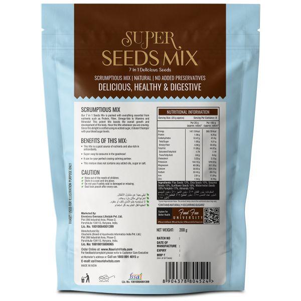 NourishVitals 7 in 1 Super Seeds Mix 200 gm - Nutritional Bars
