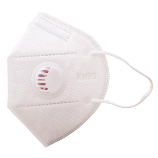 KN95 Face Mask With One Valve (Adult Free Size) - White (Pack of 1) - Face Mask