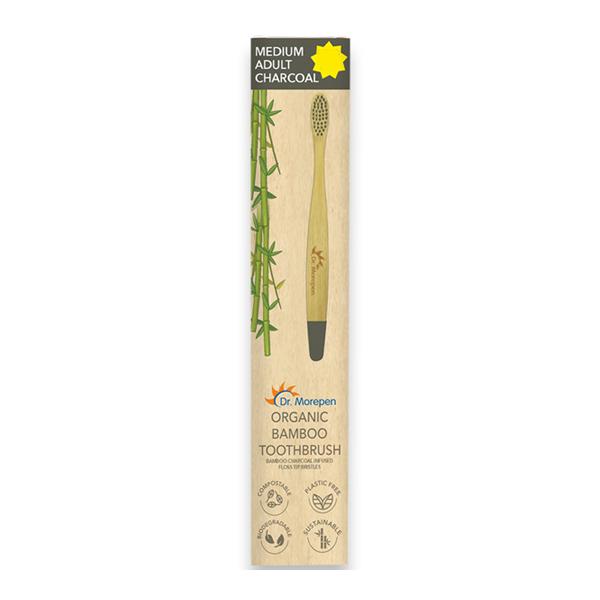 Netmeds | Dr.Morepen Organic Bamboo Adult Charcoal Toothbrush - Medium 1's