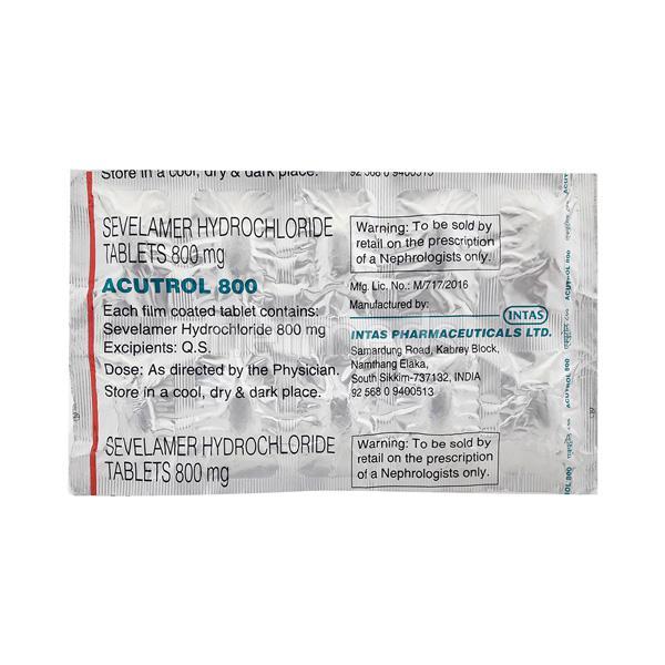 Acutrol 800mg Tablet 10'S - Poisoning/Overdose-Ant