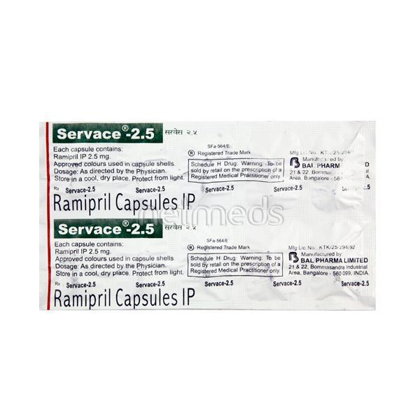 Servace 2.5mg Capsule 10'S - Hypertension-ACE