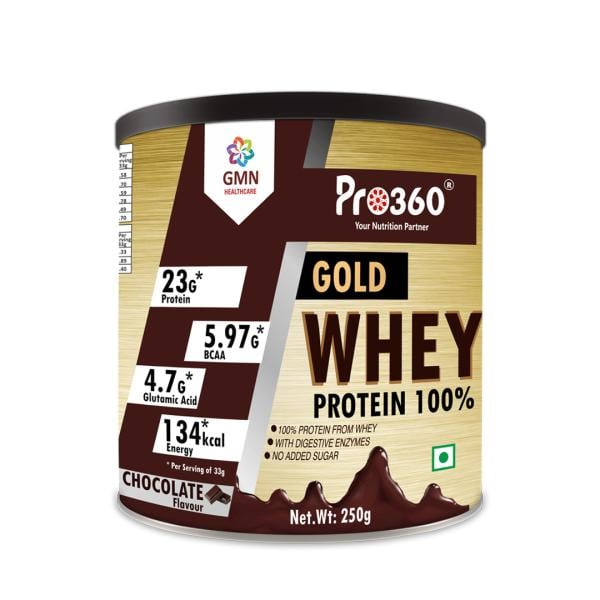 Netmeds | Pro360 Gold Whey 100% Protein Powder - Chocolate Flavour 250 gm