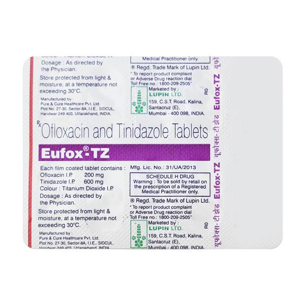 Eufox TZ Tablet 10'S - Bacterial Infections-Qui