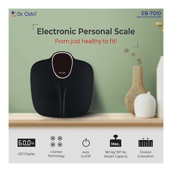 Dr. Odin Electronic Personal Weighing Scale - Black (EB-7010) - Weighing Scale
