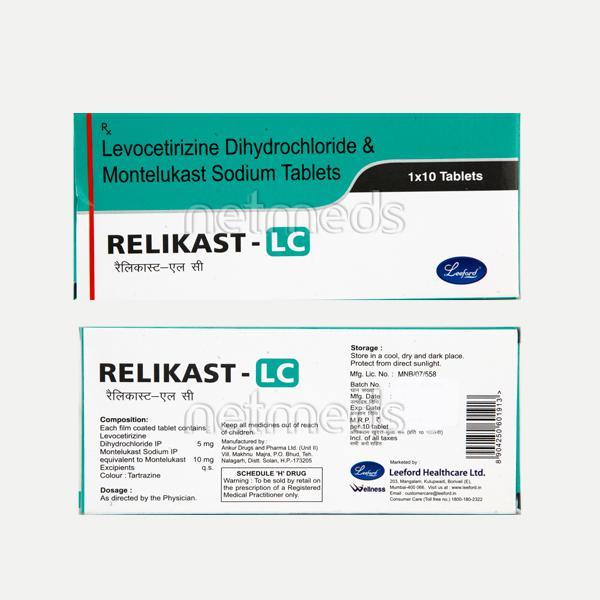 Relikast LC 5/10mg Tablet 10'S - Asthma/COPD-Ast