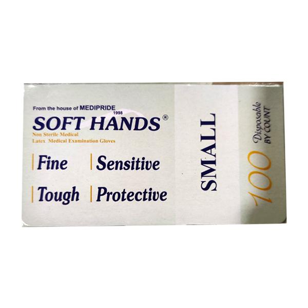 Soft Hands Non Sterile Latex Medical Examination Glove (S) 100's - Gloves - S