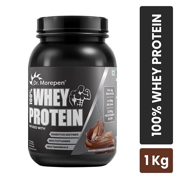 Netmeds | Dr. Morepen Muscle Food 100% Whey Protein Powder - Double Chocolate 1 kg